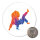 Magnet Judo bunte Silhouette 59mm Kühlschrankmagnet
