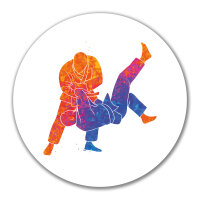 Aufkleber Judo bunte Silhouette 10cm