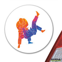Aufkleber Judo bunte Silhouette 10cm
