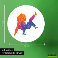 Aufkleber Judo bunte Silhouette 10cm