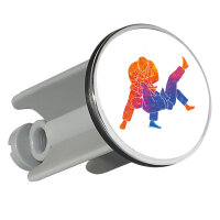Waschbeckenstöpsel Judo bunte Silhouette 4cm