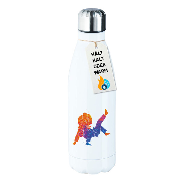 Edelstahl-Trinkflasche Judo bunte Silhouette 500ml Wasserflasche