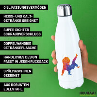 Edelstahl-Trinkflasche Judo bunte Silhouette 500ml Wasserflasche