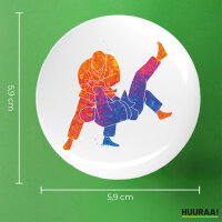 Button Judo bunte Silhouette
