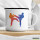 Emaille Tasse Taekwondo bunte Silhouette 300ml Vintage