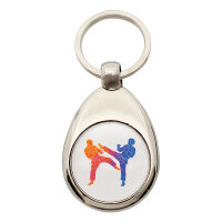 Schlüsselanhänger Taekwondo bunte Silhouette
