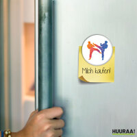 Magnet Taekwondo bunte Silhouette 59mm Kühlschrankmagnet