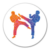 Aufkleber Taekwondo bunte Silhouette 10cm