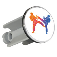 Waschbeckenstöpsel Taekwondo bunte Silhouette 4cm