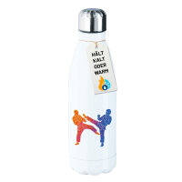 Edelstahl-Trinkflasche Taekwondo bunte Silhouette 500ml Wasserflasche
