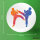 Button Taekwondo bunte Silhouette rund