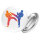 Button Taekwondo bunte Silhouette