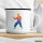 Emaille Tasse Karate bunte Silhouette 300ml Vintage Emaille Becher