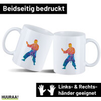 Kaffeetasse Karate bunte Silhouette 330ml