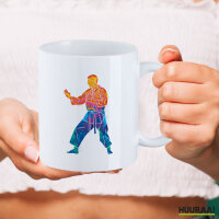 Kaffeetasse Karate bunte Silhouette 330ml