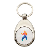 Schlüsselanhänger Karate bunte Silhouette
