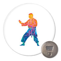 Magnet Karate bunte Silhouette 59mm Kühlschrankmagnet