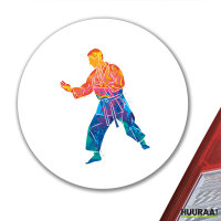 Aufkleber Karate bunte Silhouette 10cm