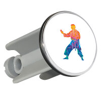 Waschbeckenstöpsel Karate bunte Silhouette 4cm