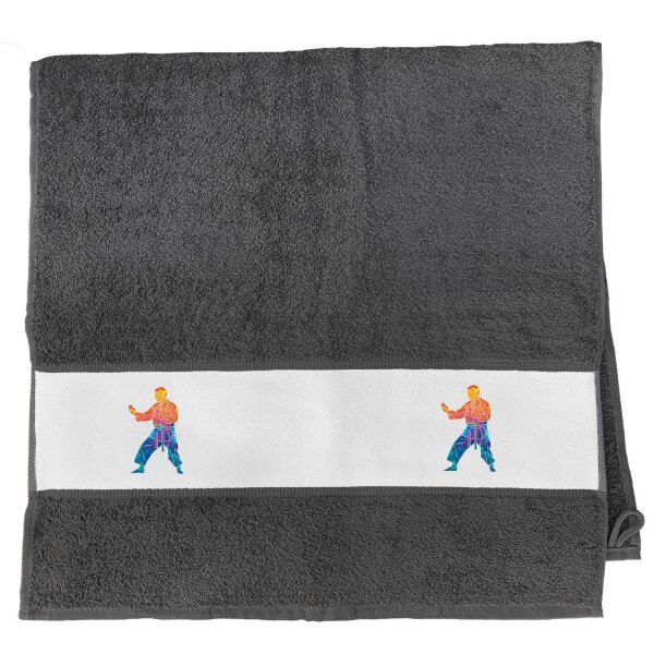 Handtuch Karate bunte Silhouette 50x100cm