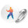 Button Karate bunte Silhouette rund