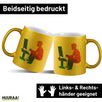 Glitzertasse Gaming bunte Silhouette 330ml