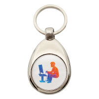 Schlüsselanhänger Gaming bunte Silhouette