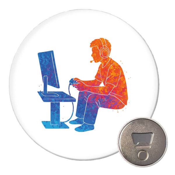 Magnet Gaming bunte Silhouette 59mm Kühlschrankmagnet