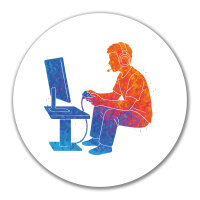 Aufkleber Gaming bunte Silhouette 10cm