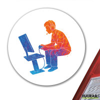 Aufkleber Gaming bunte Silhouette 10cm