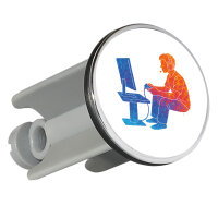 Waschbeckenstöpsel Gaming bunte Silhouette 4cm