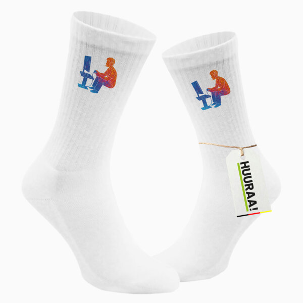 Unisex Socken Gaming bunte Silhouette Größe 37/46 White Motiv Tennissocken