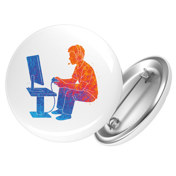 Button Gaming bunte Silhouette rund