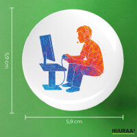 Button Gaming bunte Silhouette rund