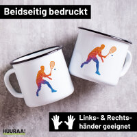 Emaille Tasse Squash bunte Silhouette 300ml Vintage