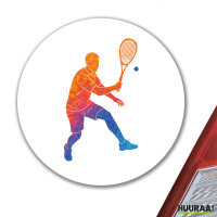 Aufkleber Squash bunte Silhouette 10cm