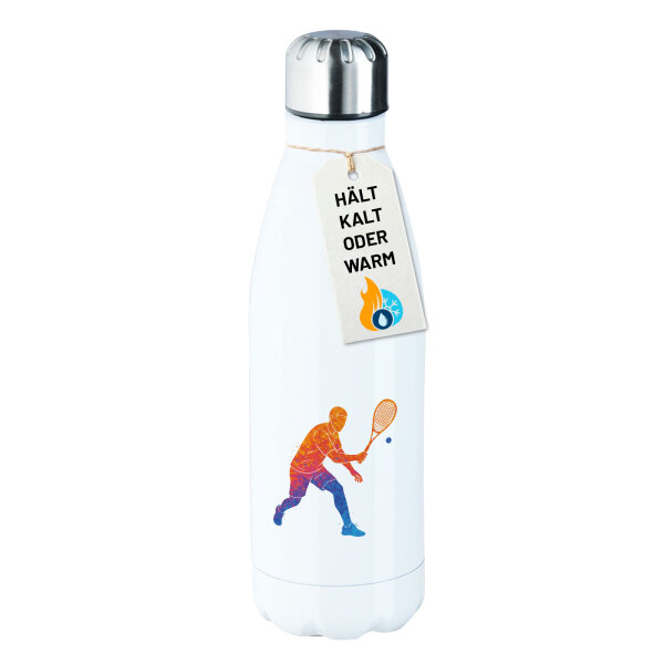 Trinkflasche Squash bunte Silhouette 500ml Edelstahl Wasserflasche