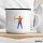 Emaille Tasse Bogenschießen bunte Silhouette 300ml Vintage Emaille Becher