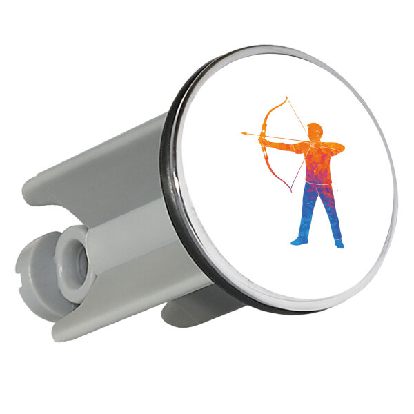 Waschbeckenstöpsel Bogenschießen bunte Silhouette 4cm Abflussstopfen