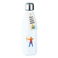 Edelstahl-Trinkflasche Bogenschießen bunte Silhouette 500ml Wasserflasche