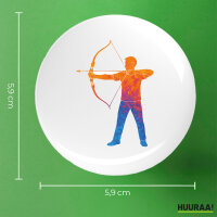 Button Bogenschießen bunte Silhouette