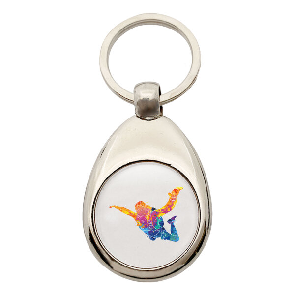 Schlüsselanhänger Skydiving bunte Silhouette