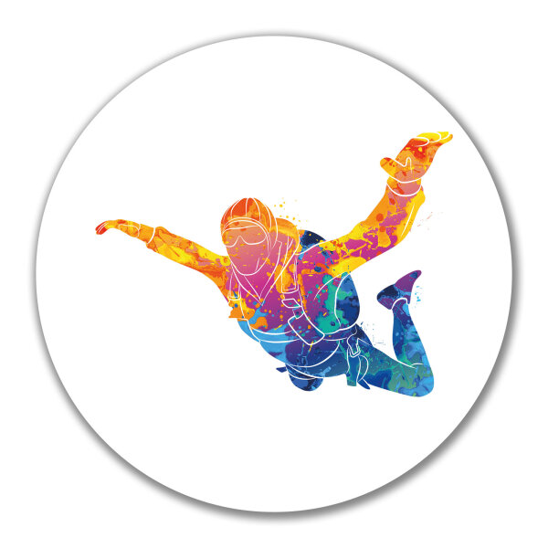 Aufkleber Skydiving bunte Silhouette 10cm