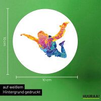 Aufkleber Skydiving bunte Silhouette 10cm rund
