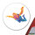 Aufkleber Skydiving bunte Silhouette 10cm