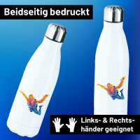 Trinkflasche Skydiving bunte Silhouette 500ml Edelstahl...