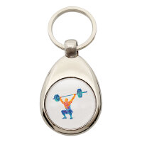 Schlüsselanhänger Gewichtheber Powerlift bunte Silhouette