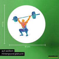 Aufkleber Gewichtheber Powerlift bunte Silhouette 10cm