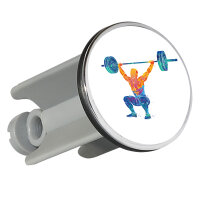 Waschbeckenstöpsel Gewichtheber Powerlift bunte...