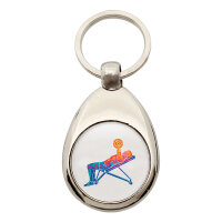 Schlüsselanhänger Fitness Training Bench Press bunte Silhouette